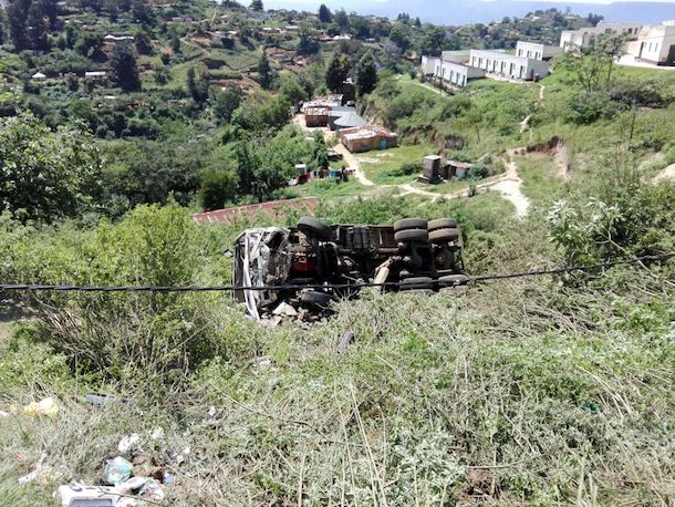 WATCH: Speeding trucks a hazard on KZN roads HILLCREST Truck rolls down embankment injuring two 1