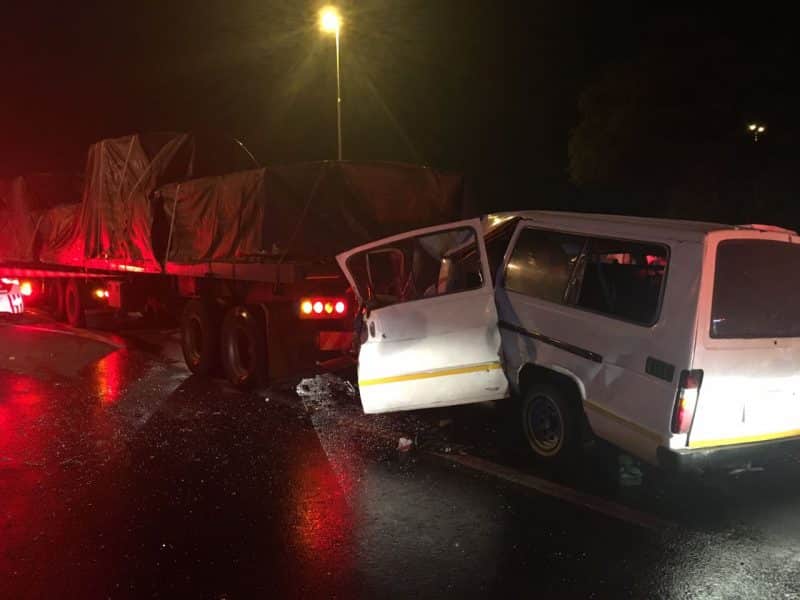 Three killed in taxi and truck collision n12 taxi truck crash
