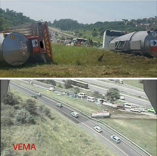 N3 to N2 north splits closed after tanker overturns IMG 20170302 172307