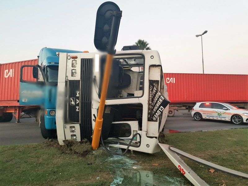 bus and truck crash