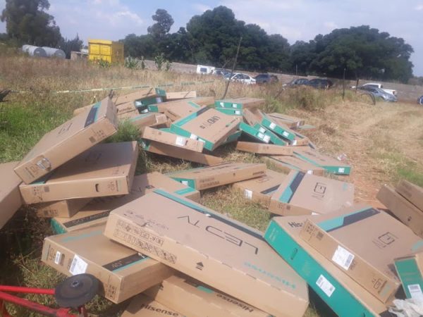Several stolen TVs recovered as police raid truck hijack gang's depot unnamed 1