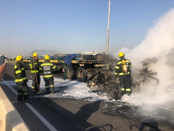 Traffic chaos after truck is burnt during protest action in Dunoon IMG 20190927 WA0028 e1574154784561