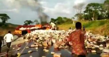 truck burn to death in accident in zambia