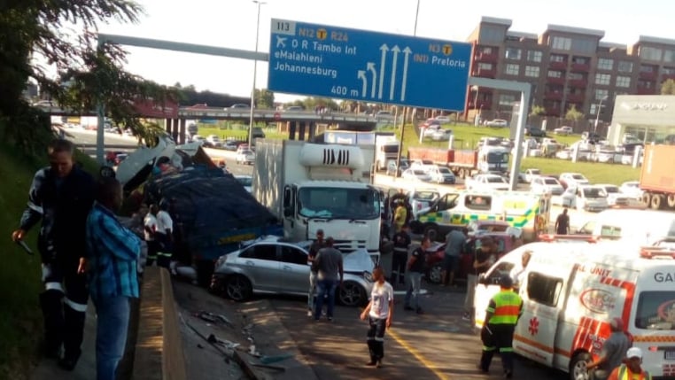 N3 pile-up crash at van buuren before r24