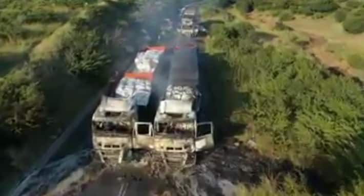 6 trucks burnt ladysmith colenso protests