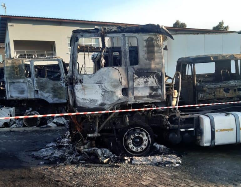 Watch: Trucks burnt at EPS Gosforth Park depot in suspected arson attack 20200509 085709
