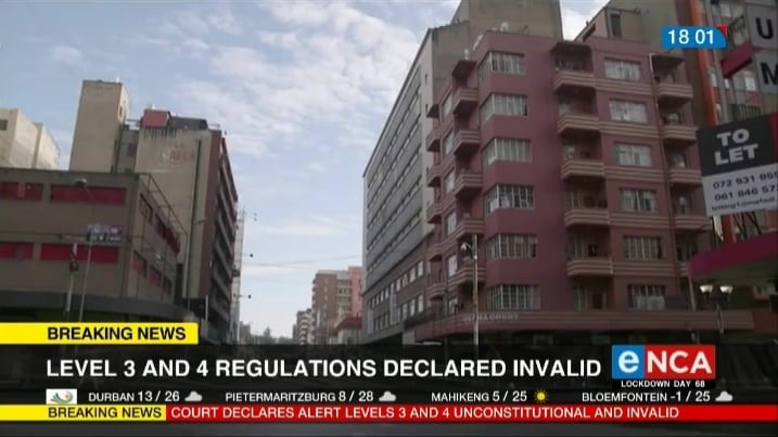 SA lockdown Level 3 and 4 regulations declared invalid and unconstitutional 20200603 050125