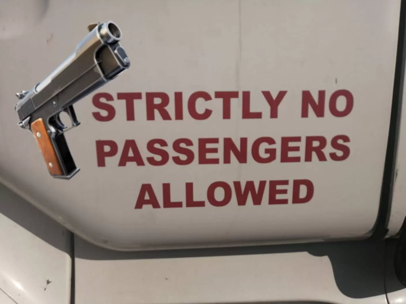 no passengers sign