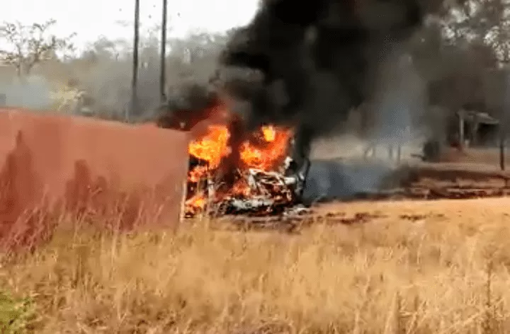 Watch: Truck driver watches in argony as truck burns with wife trapped inside Screenshot 20201005 0737132