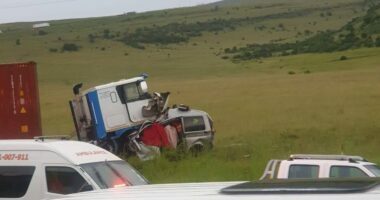 S bends truck accident