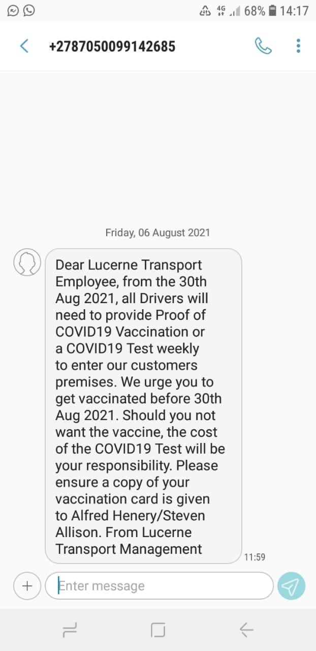 Lucerne Transport forced covid19 vaccination 