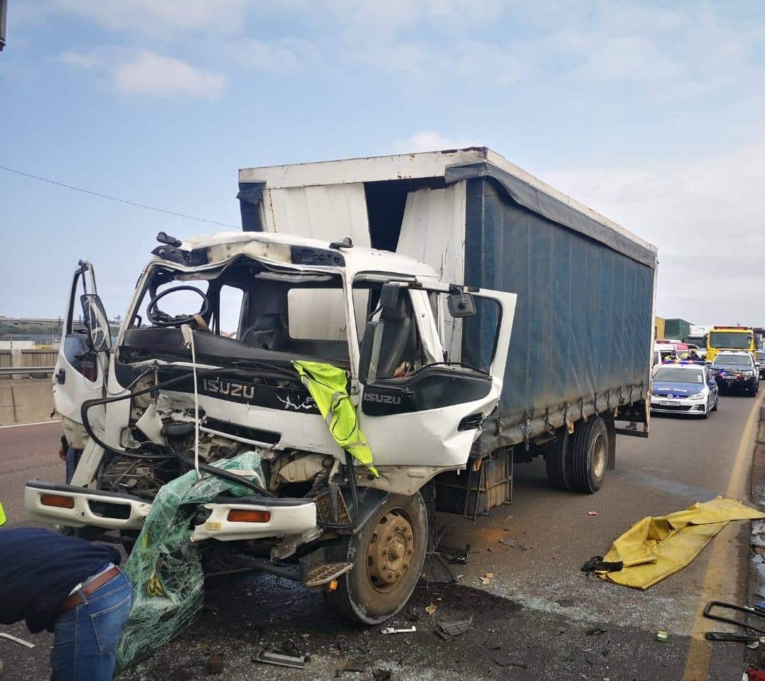 Truck drivers injured in two truck crash on M4 in Durban