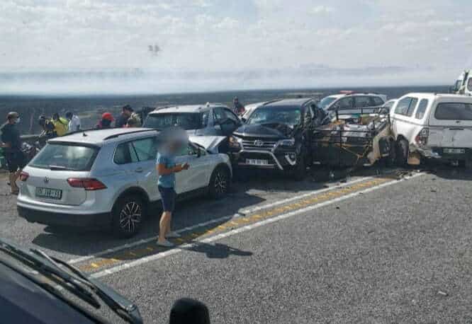 Pics: One Dead In N1 Pile-up Crash Between Kroonvaal And Koppies