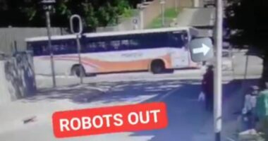 Watch: PUTCO Bus Shoots Through 4-Way Intersection Hitting A Car