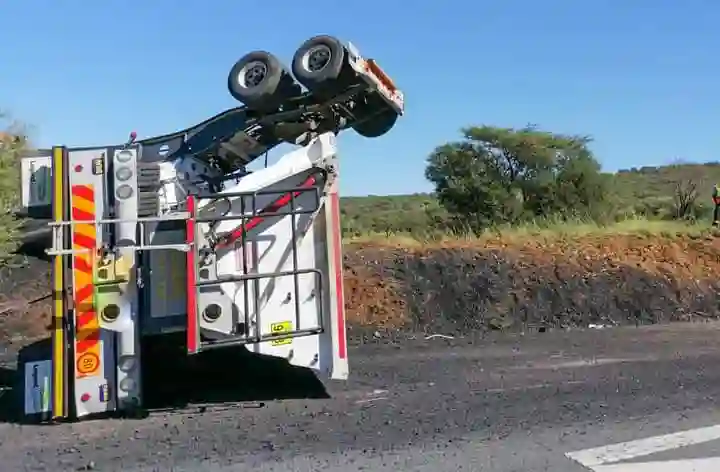 Look: Trucker survives serious crash on N3 near Ashburton