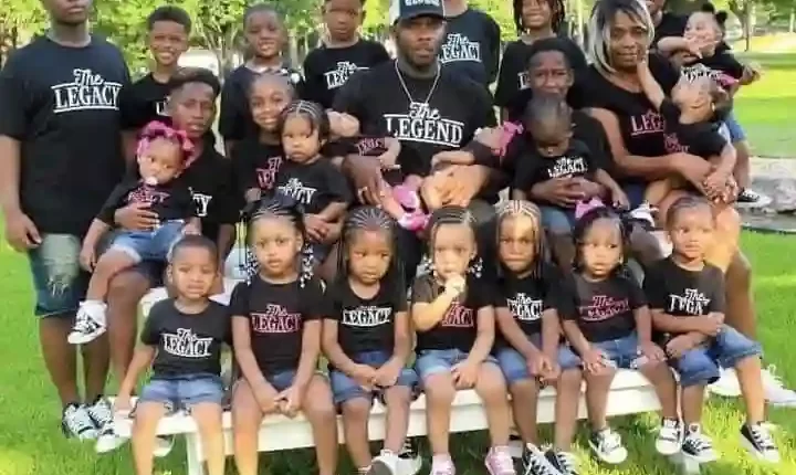 Demond George picture with his 24 children
