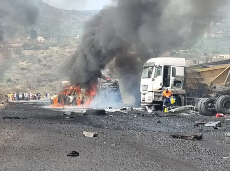 Update: No fatalities in R66 fiery truck crash