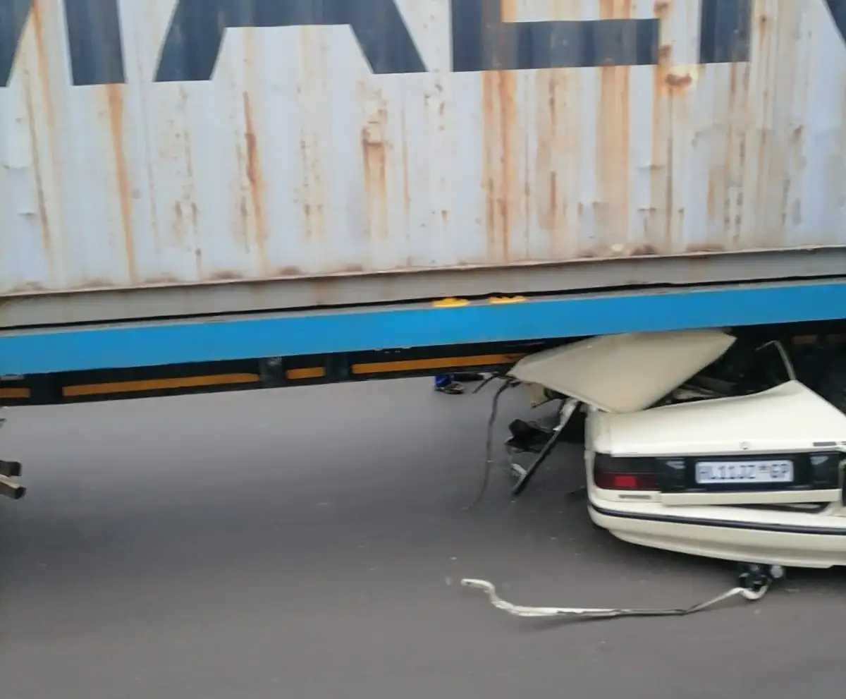 Man killed after his car is crashed underneath a truck on R23 IMG 20221107 WA0024