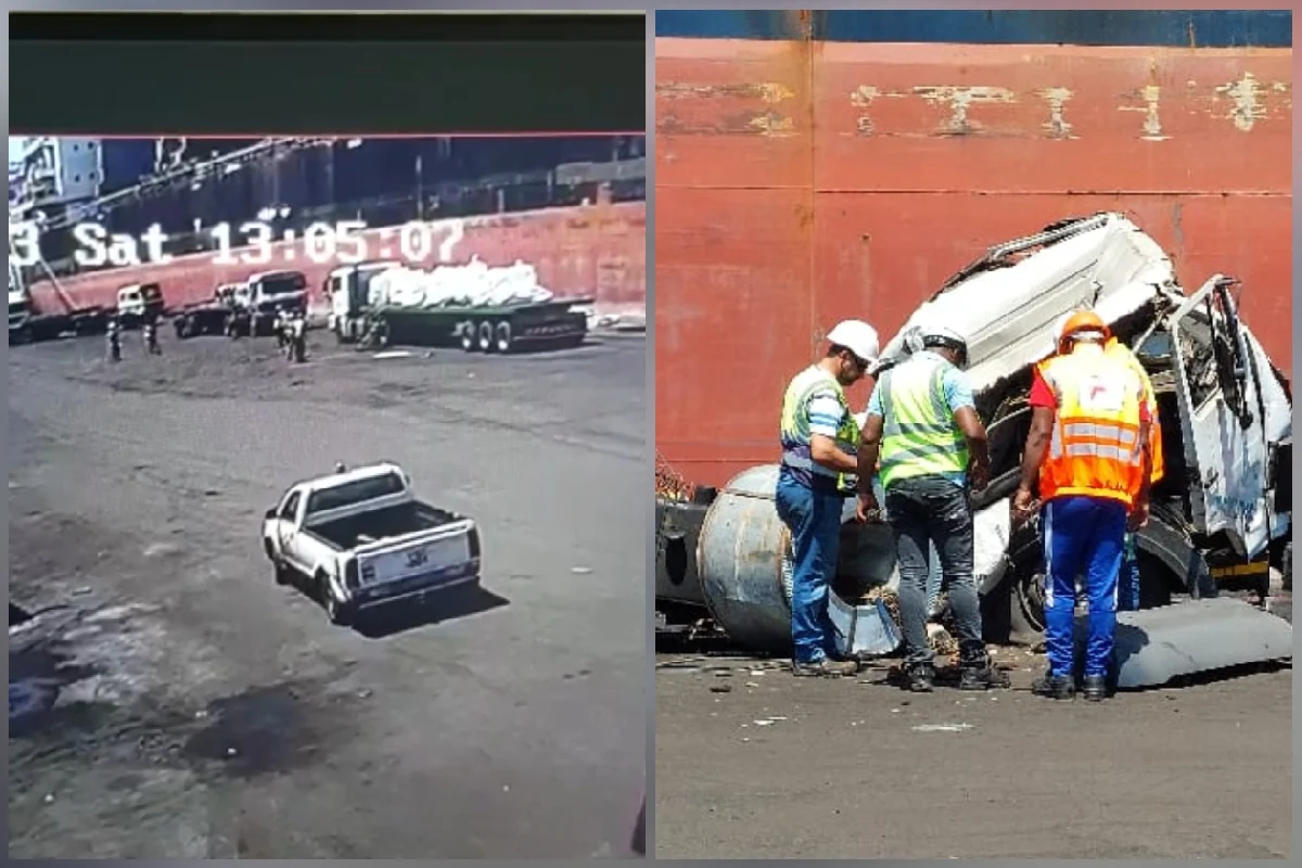 CCTV shows steel coil crashing truck at Maydon Wharf 20230128 200323 resize 76