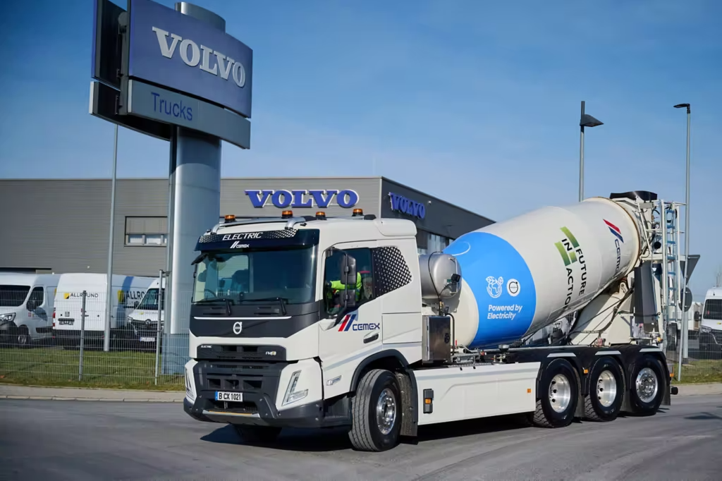 Volvo Trucks' first fully electric heavy concrete mixer truck 