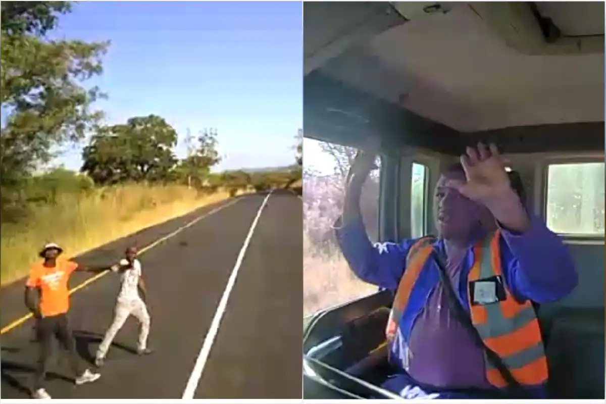 Dashcam Captures Armed Robbers Force Trucker To Stop And Rob Him In Hazyview